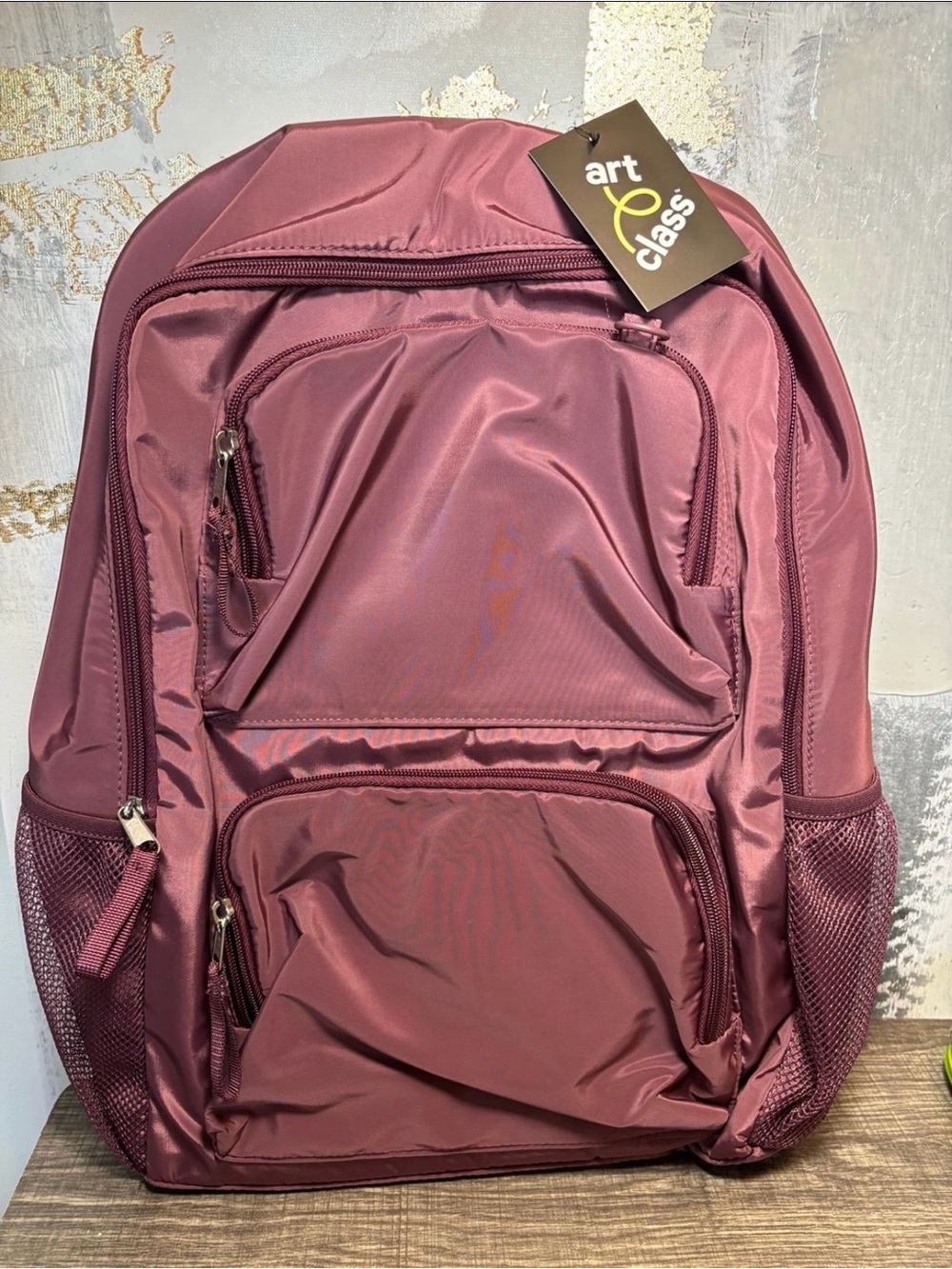 art class Mauve Backpack with Multiple Front Pockets
